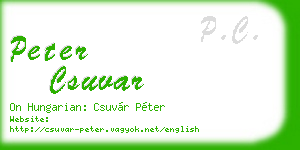 peter csuvar business card